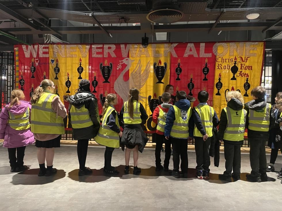 Young people at Hillsborough Project at Anfield Stadium