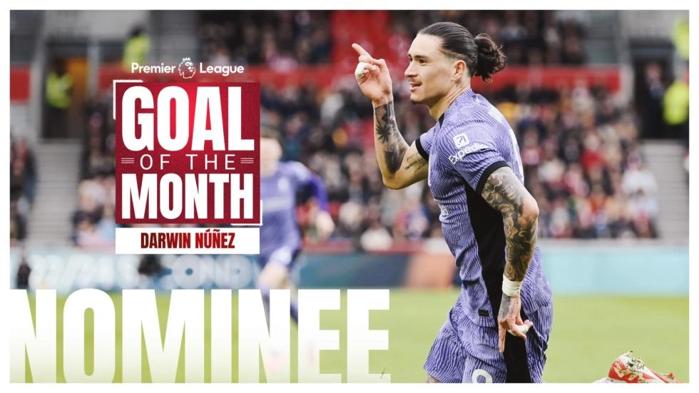 Darwin Nunez chip nominated for Premier League Goal of the Month