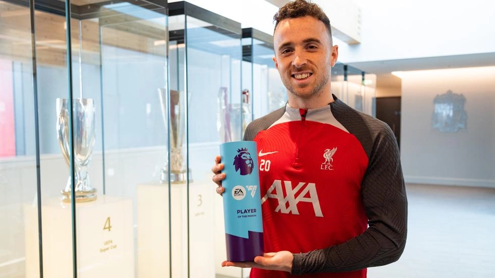 Diogo Jota named Premier League Player of the Month for January