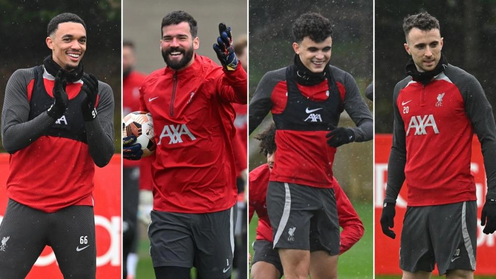 Training photos: Alexander-Arnold, Alisson, Bajcetic and Jota join Liverpool's Tuesday session