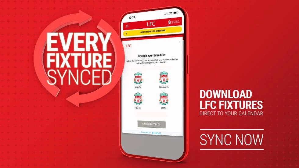 Descárguelo ahora: Calendario electrónico de partidos del Liverpool FC para la temporada 2024-25