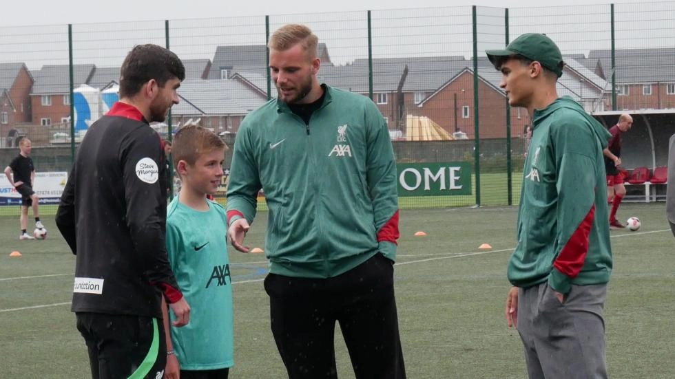 Stefan Bajcetic and Vitezslav Jaros make surprise visit to LFC Foundation Inclusion Camp