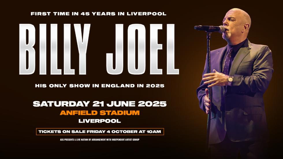 Billy Joel Announces Exclusive Anfield Concert for Summer 2025 – Tickets Now on Sale