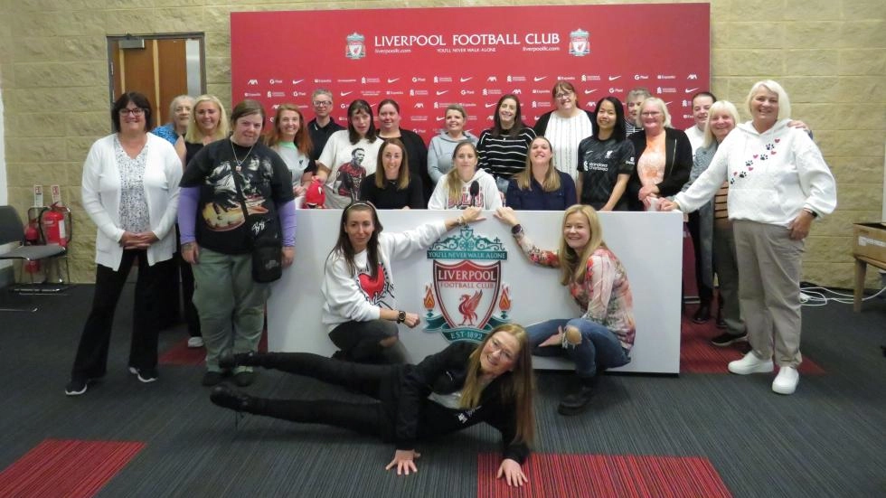 LFC Foundation women’s walking football team celebrates anniversary with AXA Melwood visit