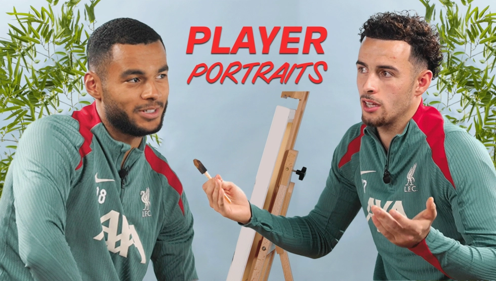 "I'd say 8/10!" - Cody Gakpo and Curtis Jones take AXA Player Portraits challenge