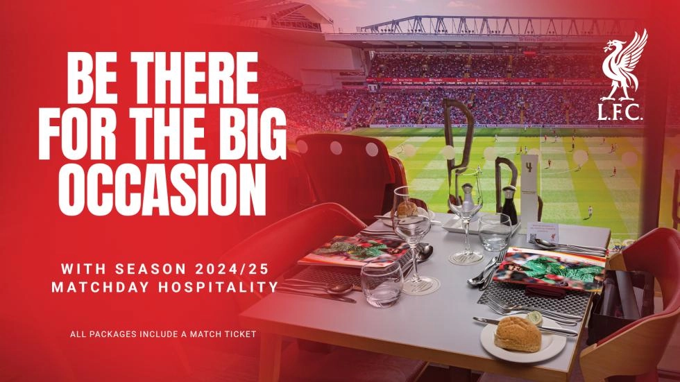 Be there for the big occasion with Anfield hospitality packages