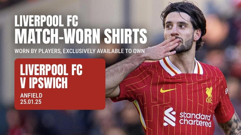 Licite camisas do Liverpool usadas na vitória sobre o Ipswich