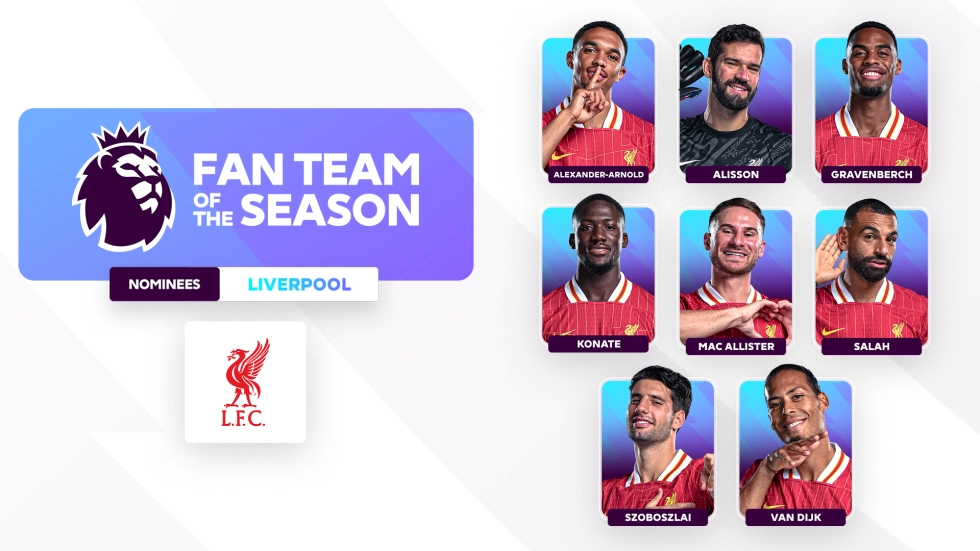 Vote now: Eight Liverpool nominees for Premier League Fan Team of the Season