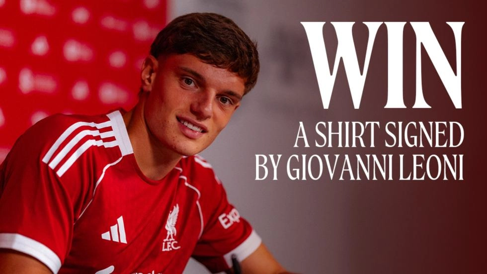 เข้าสู่ตอนนี้: ชนะเสื้อเชิ้ตลิเวอร์พูลที่ลงนามโดย Giovanni Leoni