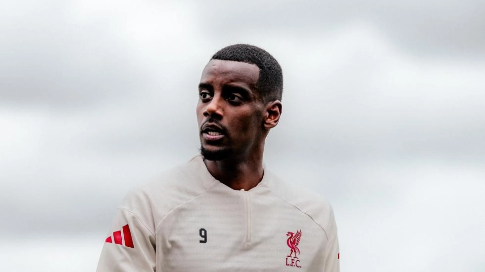 Photos: Alexander Isak completes first training session with Liverpool