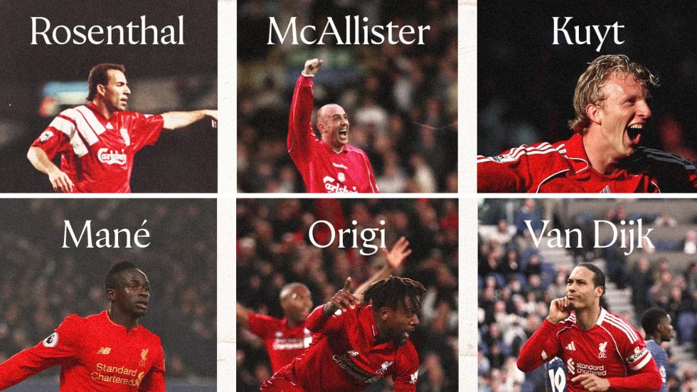 Enam dari yang terbaik: Pemenang Liga Premier Liverpool di menit ke-90 melawan Everton