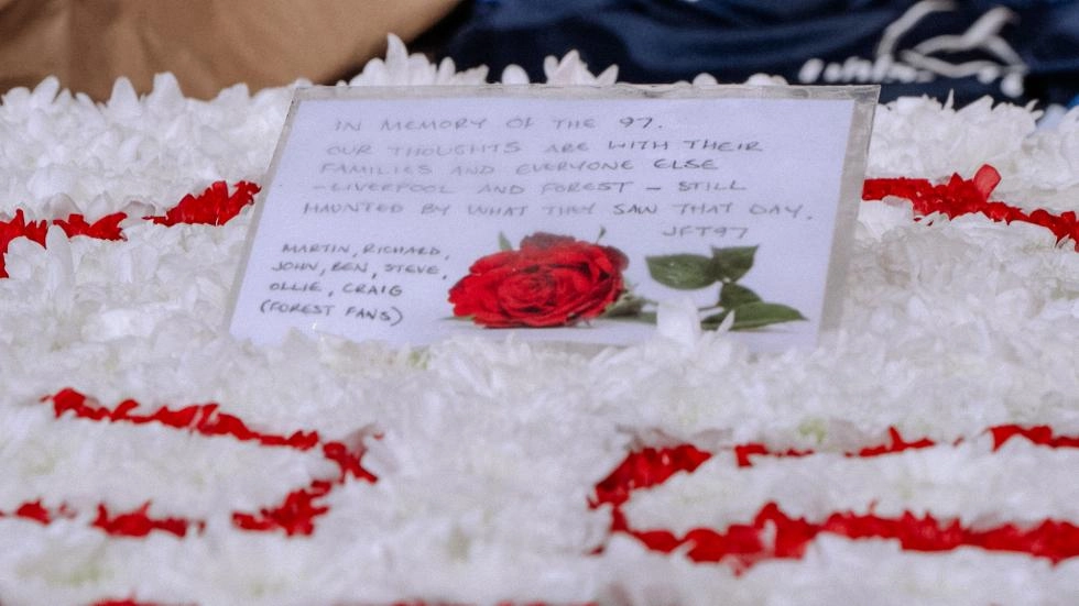 Nottingham Forest supporters pay respects at Hillsborough Memorial
