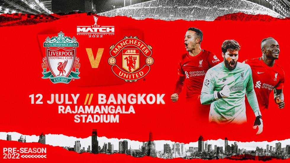 The pre-season friendly match between Premier League sides Manchester  United and Liverpool. #premierleague2022_23 #bangkokcenturycup2022