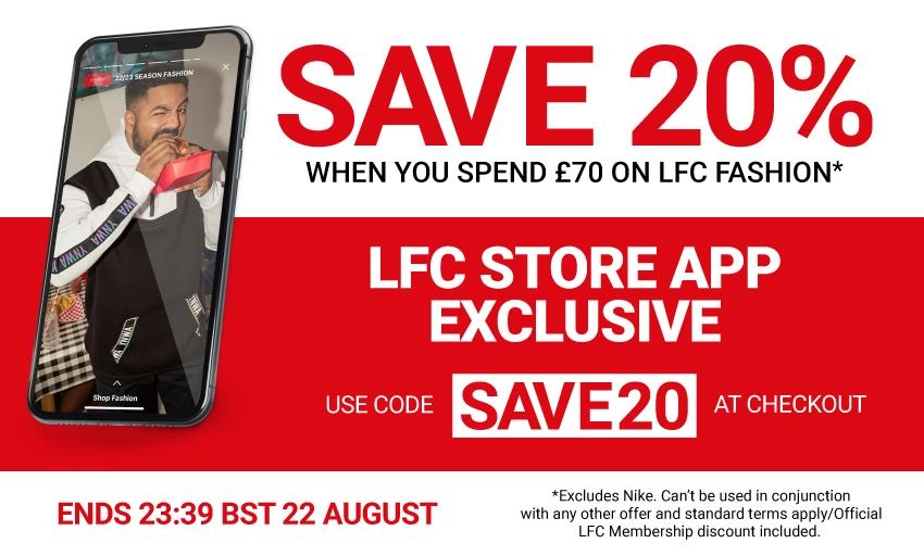 Exclusive app discount on LFC fashion