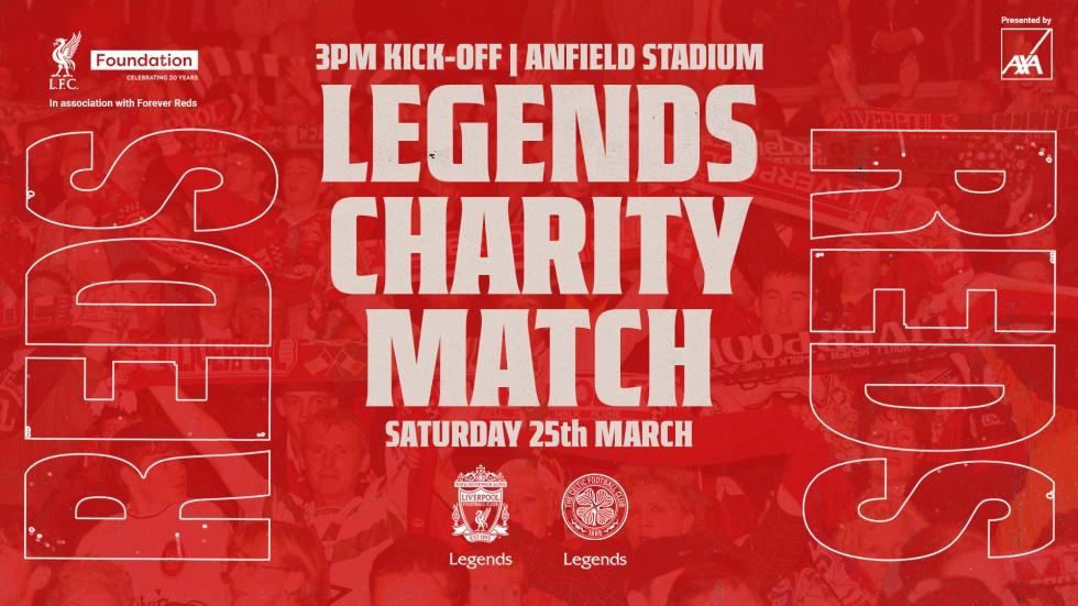 Watch Liverpool FC Legends v Celtic Legends live from Anfield