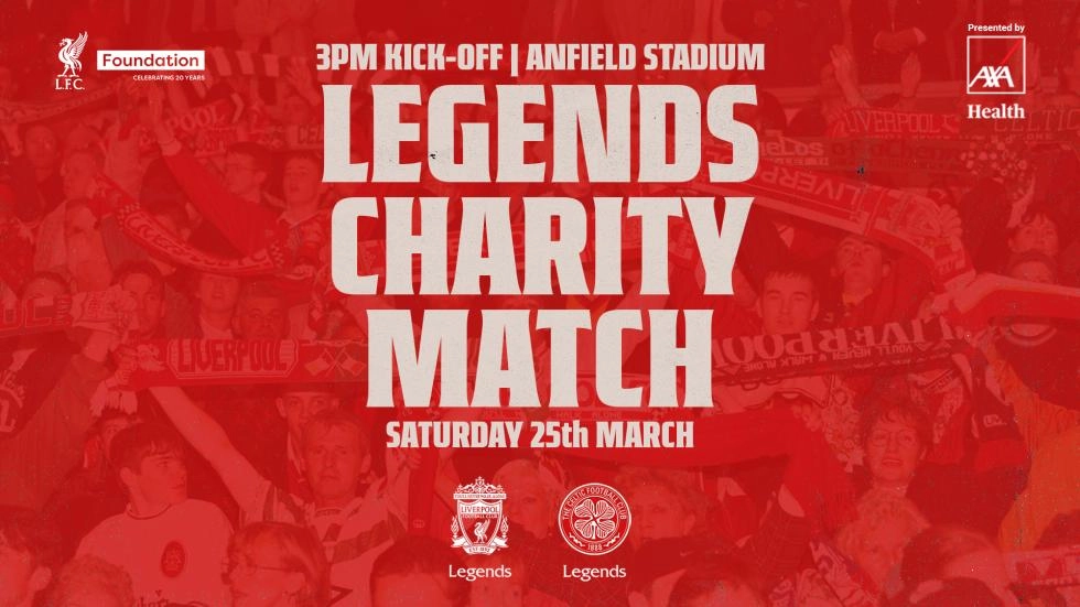 Watch Liverpool FC Legends v Celtic Legends live from Anfield