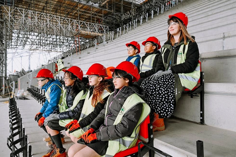 Liverpool FC — Local School Children Celebrate Major Anfield Road Stand ...