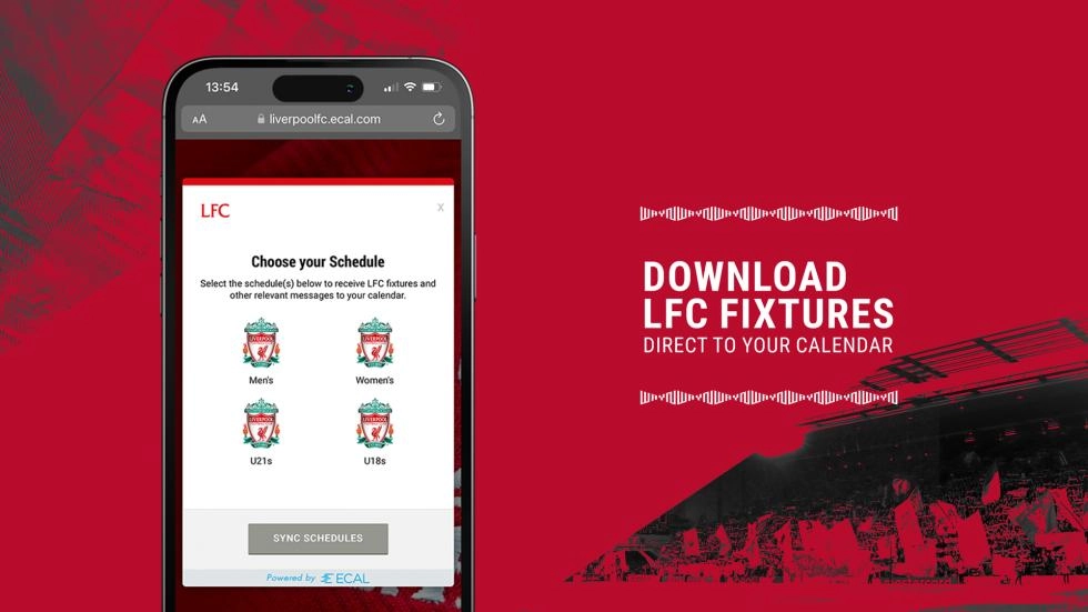 Download now: Liverpool FC's new fixtures eCalendar