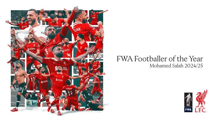 モハメド・サラが2025年FWA年間最優秀サッカー選手に選ばれました