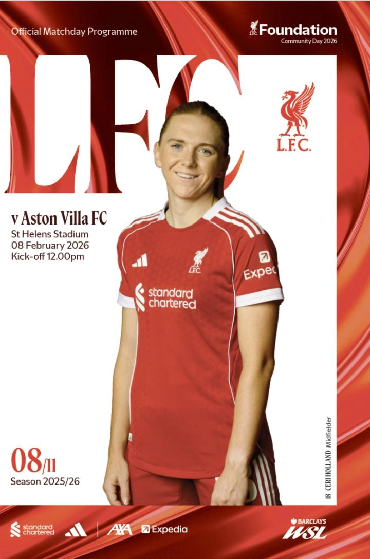 リバプールFC女子対アストン・ヴィラのマッチデープログラムに参加