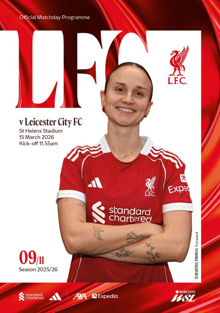 17/18 リバプール ロバートソン レスターシティ戦 実支給 公式証明書 Leicester-women-prog-front-