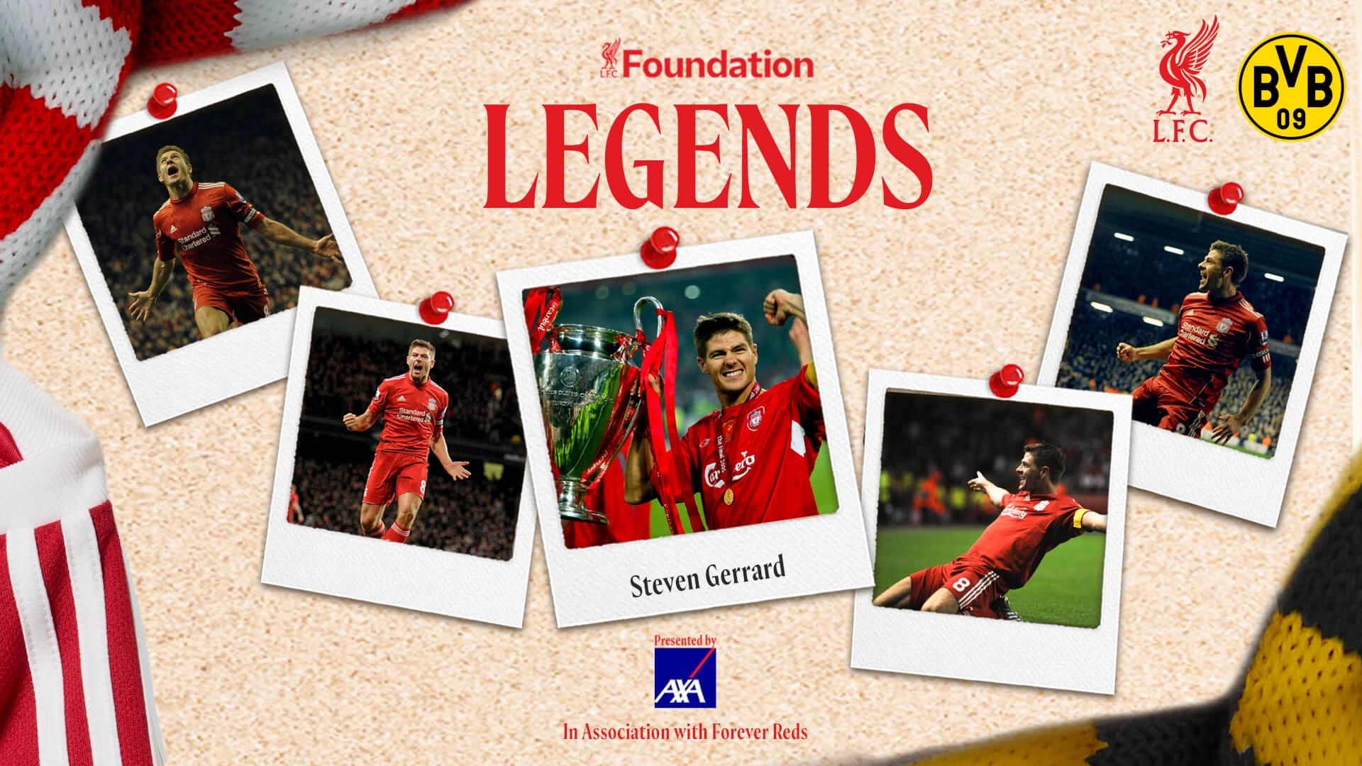 スティーブン・ジェラードがLFCレジェンド対ボルシア・ドルトムントへ