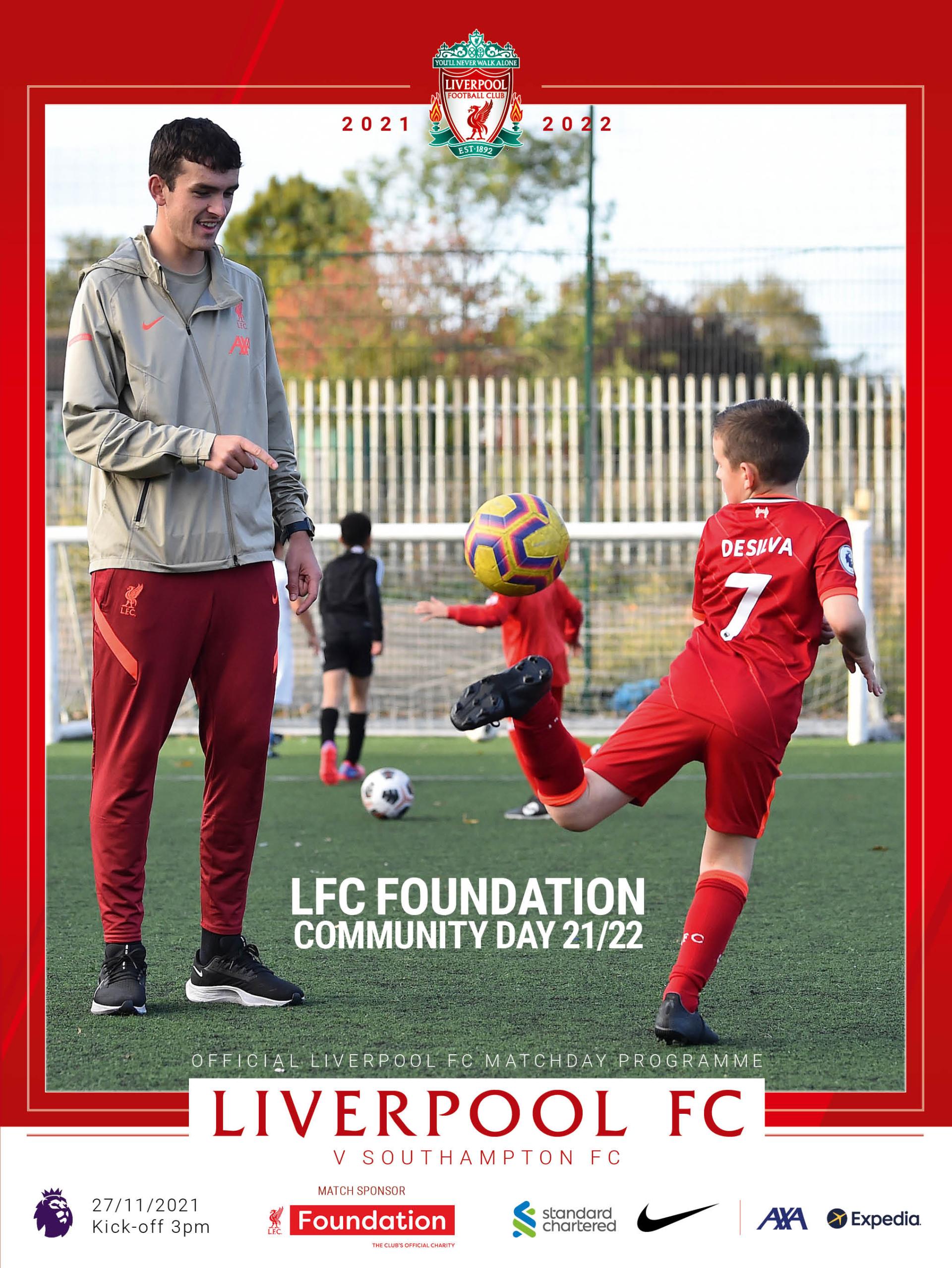 liverpool fc order your liverpool v southampton match programme now