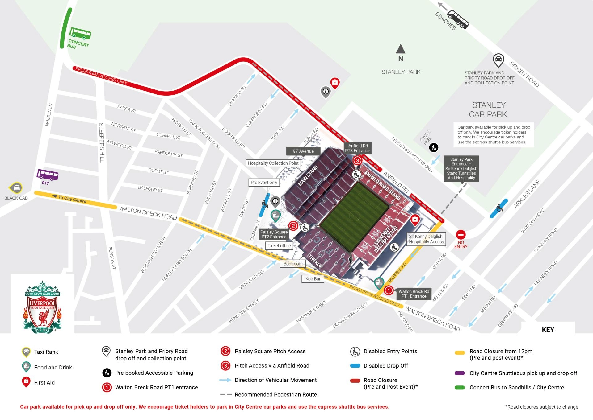 Important information: Eagles at Anfield - Liverpool FC