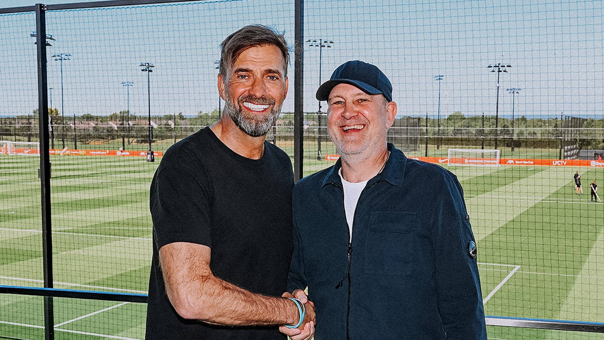 Liverpool manager Jurgen Klopp alongside Jorg Schmadtke.