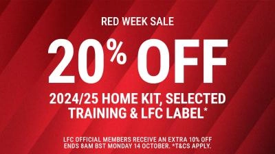 レッドウィークセール:20% オフ* 2024-25 ホームキット