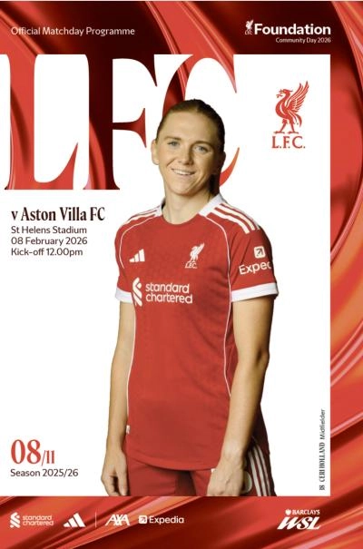 リバプールFC女子対アストン・ヴィラのマッチデープログラムに参加
